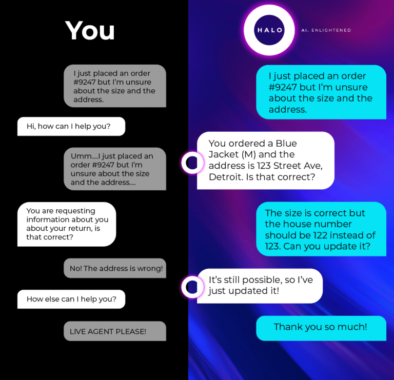 “Virtual agent handling U.S. customer request across chat and CRM”