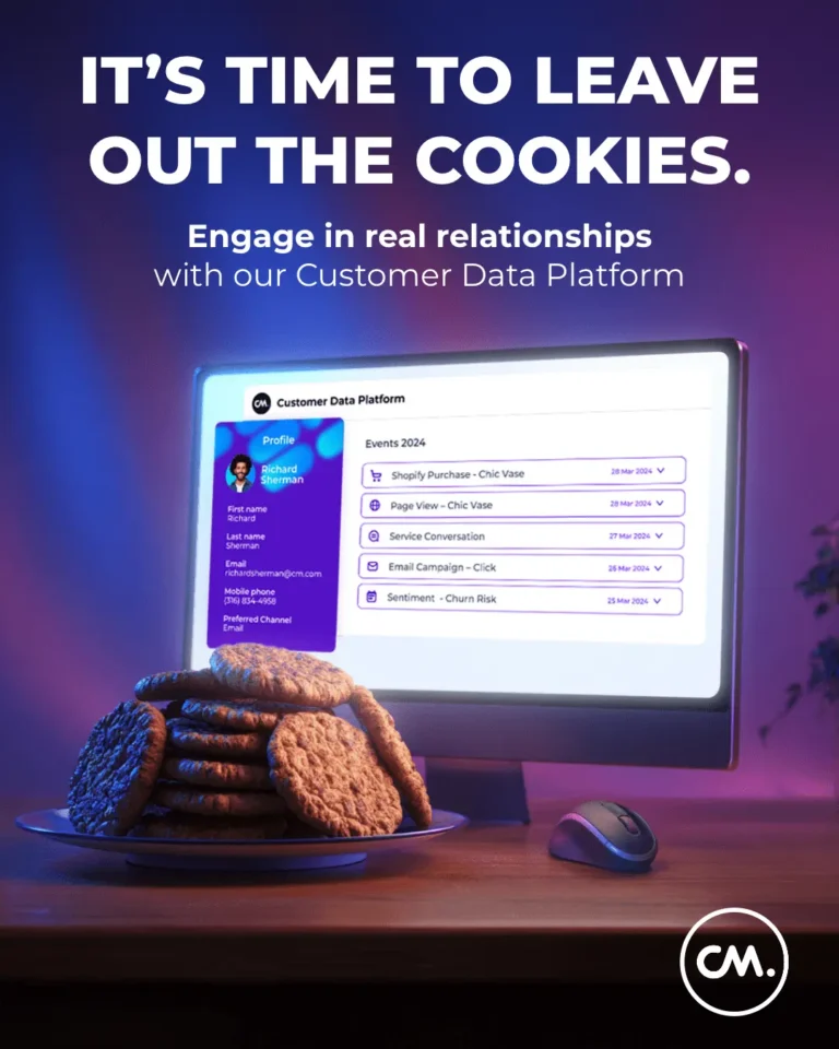 a platter of cookies in front of a computer that's on HALO's customer data platform